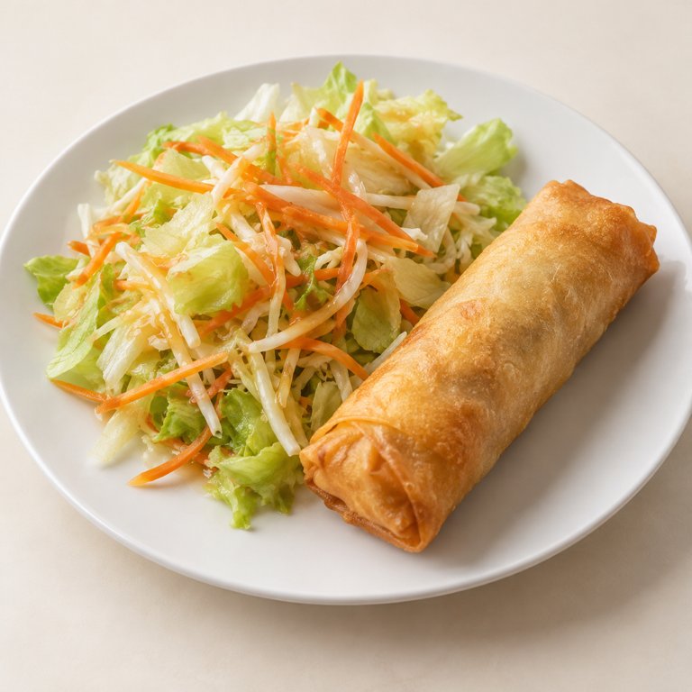 [3a] 3a.Ensalda china con rollo de primavera