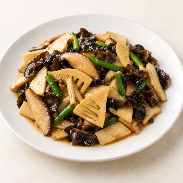 [35b] Bambú y setas chinas salteadas